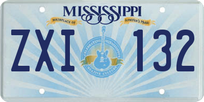 MS license plate ZXI132