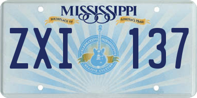 MS license plate ZXI137
