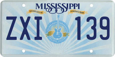 MS license plate ZXI139