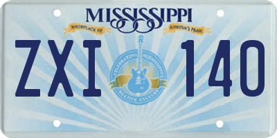 MS license plate ZXI140