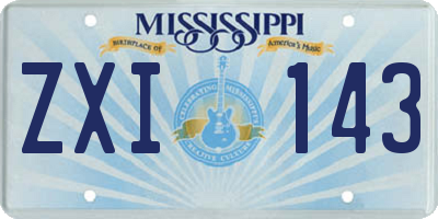 MS license plate ZXI143