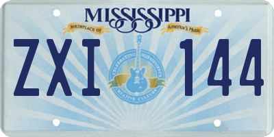 MS license plate ZXI144
