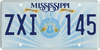 MS license plate ZXI145