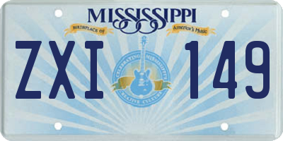 MS license plate ZXI149