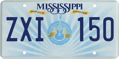 MS license plate ZXI150