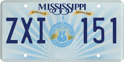 MS license plate ZXI151