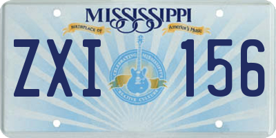 MS license plate ZXI156