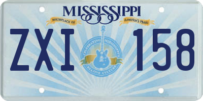 MS license plate ZXI158