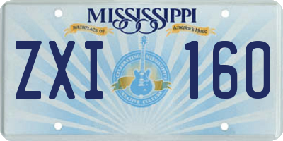 MS license plate ZXI160