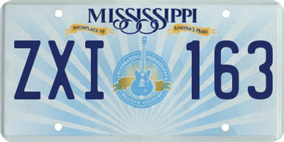 MS license plate ZXI163
