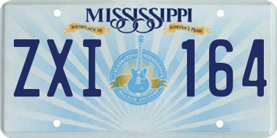 MS license plate ZXI164