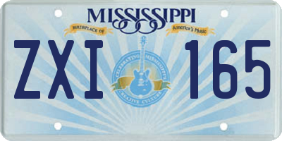MS license plate ZXI165