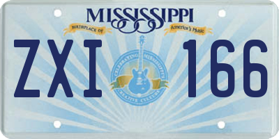MS license plate ZXI166