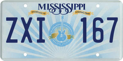 MS license plate ZXI167