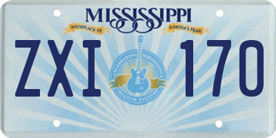 MS license plate ZXI170