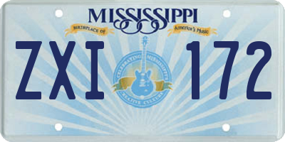 MS license plate ZXI172