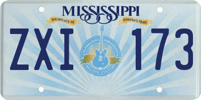 MS license plate ZXI173