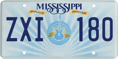 MS license plate ZXI180