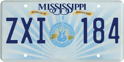 MS license plate ZXI184
