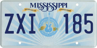MS license plate ZXI185