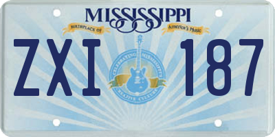 MS license plate ZXI187