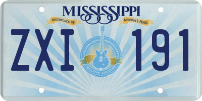 MS license plate ZXI191