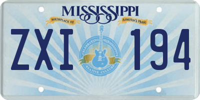 MS license plate ZXI194