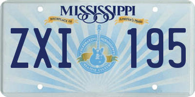 MS license plate ZXI195