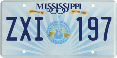 MS license plate ZXI197
