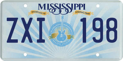 MS license plate ZXI198