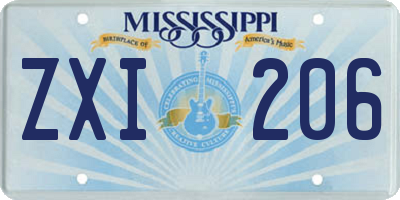 MS license plate ZXI206