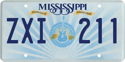 MS license plate ZXI211