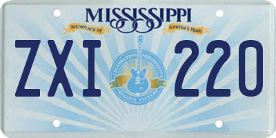 MS license plate ZXI220