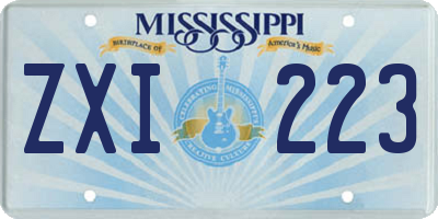 MS license plate ZXI223