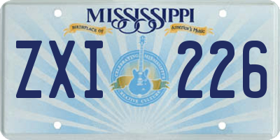 MS license plate ZXI226