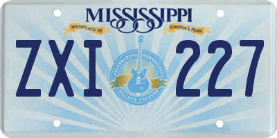 MS license plate ZXI227