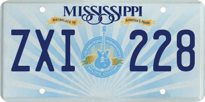 MS license plate ZXI228
