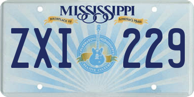 MS license plate ZXI229