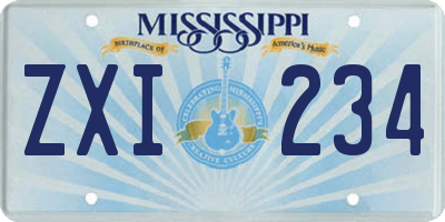 MS license plate ZXI234
