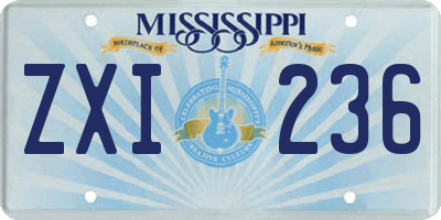 MS license plate ZXI236