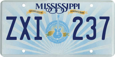 MS license plate ZXI237