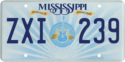 MS license plate ZXI239