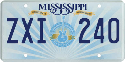 MS license plate ZXI240