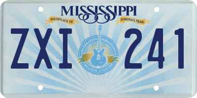 MS license plate ZXI241