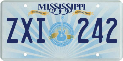 MS license plate ZXI242