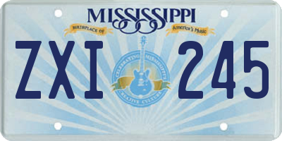 MS license plate ZXI245