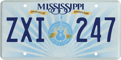 MS license plate ZXI247