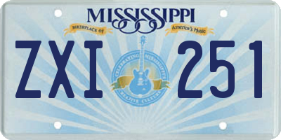 MS license plate ZXI251