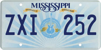 MS license plate ZXI252