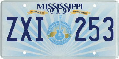 MS license plate ZXI253